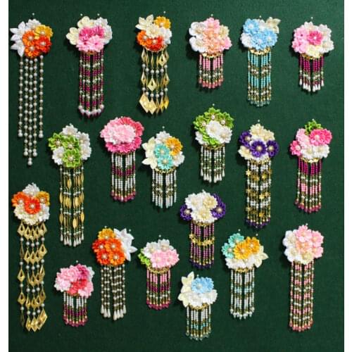20 Designs Cloth Flower Hair Stick Japanese Style Hair Accessory for TV Play Legend of Wu Meiniang Tang Princess Cosplay