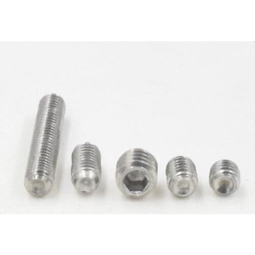 200PCS M2 M2.5 M3 DIN916 Stainless Steel Allen Head Hex Socket Set Screw Grub Screw with cup point