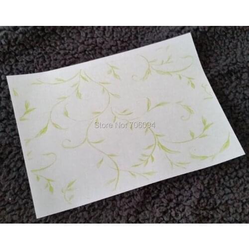 200PCS 15x21cm(5.91''x8.27'') printed green cirrus Handmake Soap Wrapping Paper Oil Proof Paper Gift Wrapper