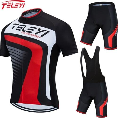 2021 Teleyi Summer Team Cycling Jersey Set Mens Clothing Bike Clothes Cycling Clothing Short Sleeve Suit Maillot Ciclismo Hombre