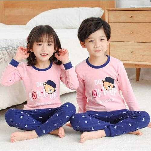 Brand New Pyjamas Baby Boys Sleepwear Kids 100% Cotton Long Sleeve Fashion Cartoon Panda Pajamas For Girls Unicorn Pijamas