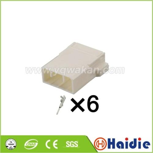 Free shipping 2sets 6pin auto wiring electric plug cable harness unsealed connector 175657-1