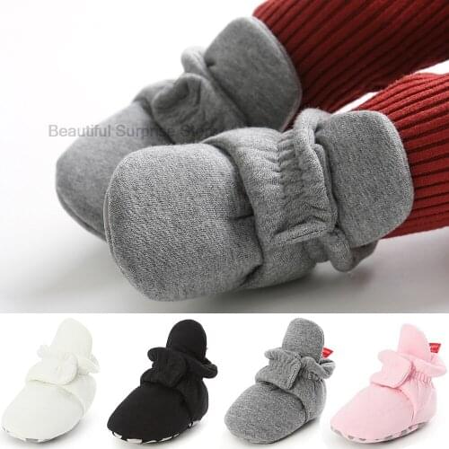 Baby Shoes for NewBorn Baby Boys Girls Solid Toddler First Walkers Booties Cotton Comfort Soft Anti-slip Infant Warm Boots