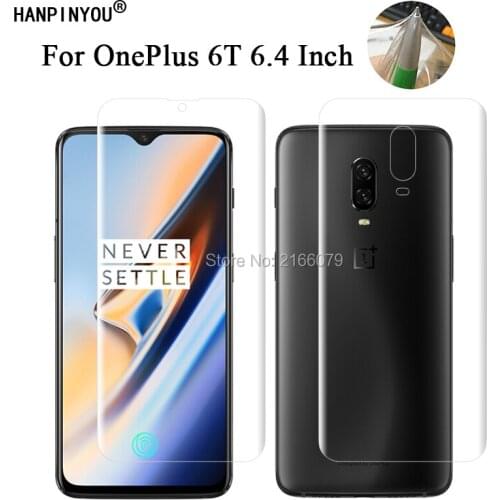 For OnePlus 6T A6010 A6013 1+ 6T 6.4" Soft TPU Front Back Full Cover Screen Protector Transparent Protective Film + Clean Tools
