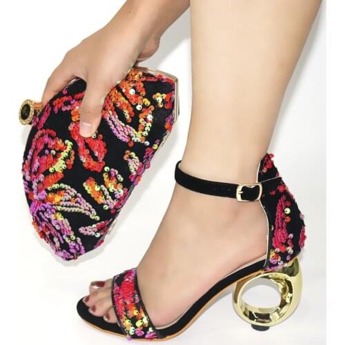 Doershow Italian matching wine shoe and bag set african wedding shoe and bag sets!HMK1-14