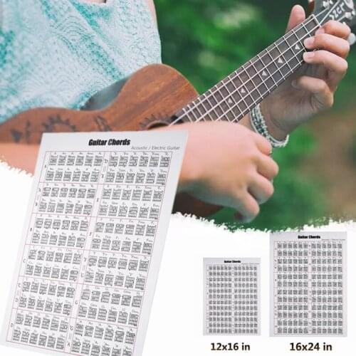 Guitar Fingering Paper Chart 6 String Guitar Chord Fingering Diagram Exercise Practice Chart