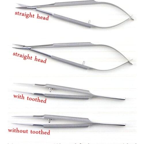 Ophthalmic microsurgical instruments Needle Holder Micro scissors Tweezers hand surgery four of equipment Package