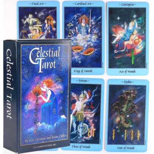 Celestial Tarot Cards 78 Cards Full Color Deck Oracle Card Card Game Board Toy Popular For Beginners Set Divination Exquisite