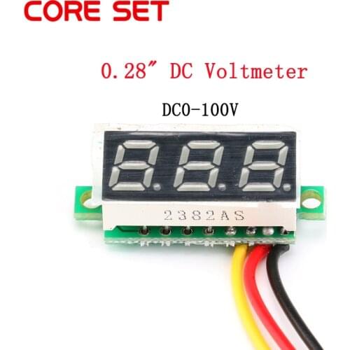 Mini Digital LED Voltmeter Voltage Meter Tester 0.28 Inch DC0-100V LED Screen Electronic Parts Accessories Digital Voltmeter