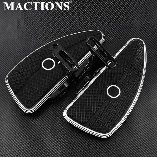 Motorcycle Black Shield Passenger Foorboard Footboard Footpegs Kit For Harley Touring Trike Electra Glide 1993-2016 2017-2018