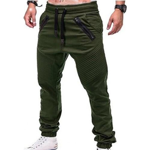Pants Drawstring Adjustable Men Stripes Zipper Pockets Sports Trousers for Outdoor Activities Mens Clothing 2021