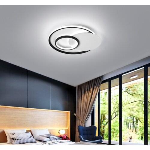 Nordic minimalist modern LED ceiling lamp room study dining room ceiling light black ultra-thin Round acrylic Ceiling lighting