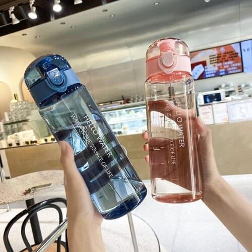 New Plastic Portable Handy Water Bottle Outdoor Fitness Cup Summer Sports Water Bottle High Temperature Resistant Plastic