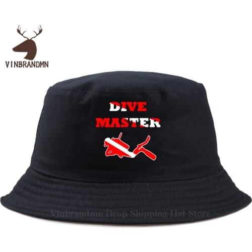 2021 Hot sale New Summer cotton Retro Dive Master Baseball cap Funny Scuba Dive Fishing hat Fashion Scuba Diving Bucket cool hat