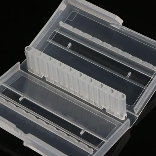 10 Holes Nail Drill Bit Case Plastic Empty Storage Box Milling Cutters Holder New