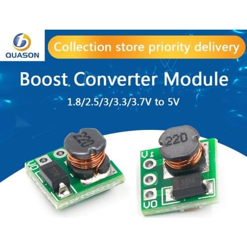5PCS DC DC 1.8V 2.5V 3V 3.3V 3.7V To 5V Step Up Power Supply Voltage Boost Converter Board Module Regulator 18650 Li-on Batery