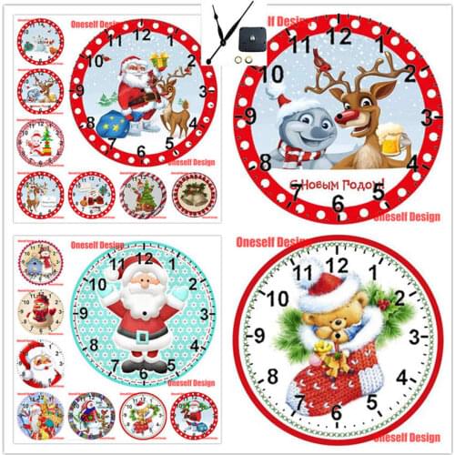 Christmas decorations for home Santa Claus 5d diamond painting with clock 5d diamond painting full set with clock Christmas gift