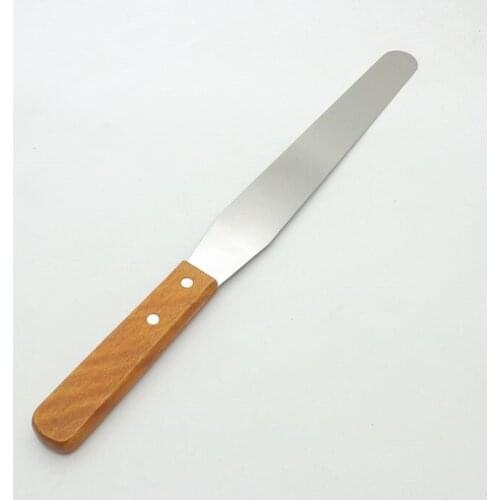 Baking & Pastry Sptula 8 Inch Length Cake Icing Spatula With Wood Handle Stainless Steel Smoother Blade Flat Scraper Smoothing