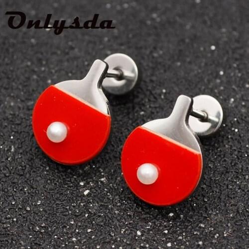 2019 Korean fashion pingpong table tennis racket earrings simple geometric round drop earrings for women girls jewelry ES192