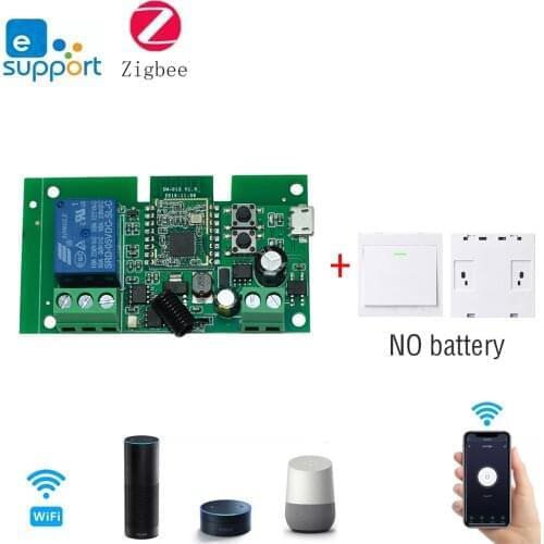 Zigbee Gateway WiFi Switch, Wireless Network Remote Switch Smart Relay, 1 Channel Garage Door, Gate Iron Door Remote Switch