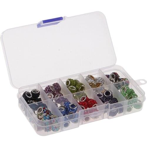 1 Boxed(100pcs) Clay Pave Disco Ball Crystal Beads Mixed Color - Large Hole Beads For DIY Jewelry Making