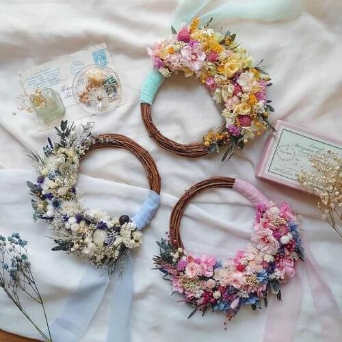 10-40cm Natural Rattan Wreath Garland New Year Christmas Wreath Door Decoration Wedding Decoration Hawaii Party Supplies