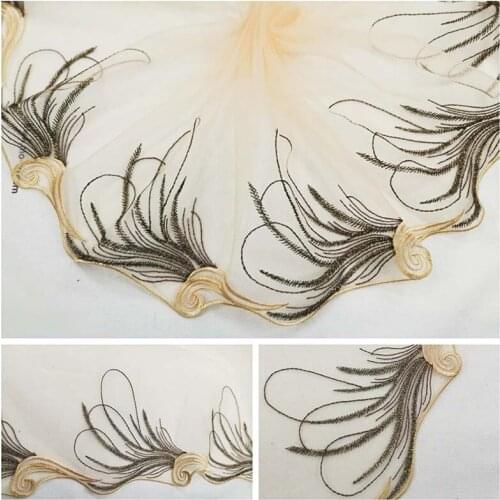 10Meters 24cm Width Champagne Lace Trims Mesh Lace Ribbon DIY Fabric Sewing Wrapping Material for Girls Bra