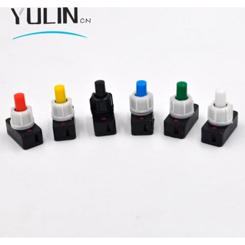 10pcs/lot 10MM Self locking switch PBS-17B ON-OFF latching screw mount switch push button