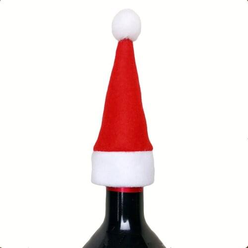 10pcs Christmas Decoration Supplies for home Mini Hat Tableware Cutlery Dining Table Decor Fork Pocket Candy Bag Storage Tool