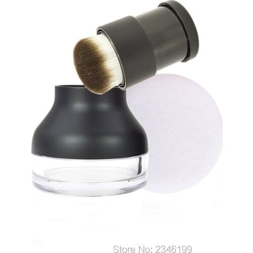 15G 5pcs/lot Empty Plastic Loose Powder Container with Puff, Cosmetic Blush Case with Brush, DIY Cosmetic Powder Refillable Box