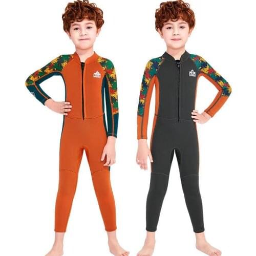 2021 Kids Boys Neoprene 2.5mm Diving Suit Swimwear Boys Long Surfing Swimsuit Wet Suit For Boys Swimsuit Diving Kids
