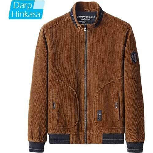 2021 Winter Corduroy Bomber Jacket Coat Men Warm Baseball Uniform Jacket Cotton Stand Collar Zipper Jacket Men Big Size 6Xl