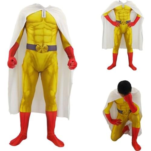 3D printing men ONE PUNCH MAN Cosplay Costume Spider Zentai Superhero Bodysuit Suit Jumpsuits