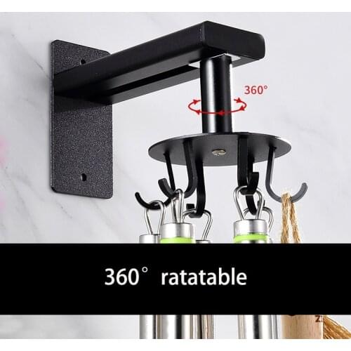 6/8Hooks Rotatable Bathroom Gadgets Kitchen Products Hanging Storage Rack Hooks Kitchen Shelf Storage Rack