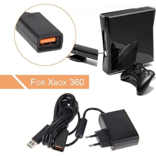 110-240V AC Adapter Power Supply Cord USB Converter Cable Portable 1-to-2 Power Adapter for Xbox 360 Kinect Sensor