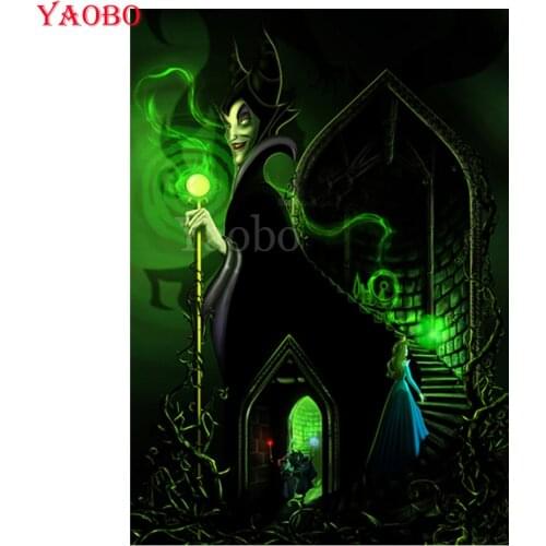 Diamond Painting Cross Stitch Cartoon-Fairy Tale Villain Evil Witch Queen Diamond Embroidery Full Square/Round Diamond Mosaic