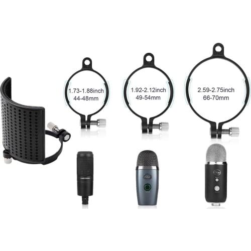 Microphone Isolation Shield Absorber Filter Vocal Isolation Aluminum Panel