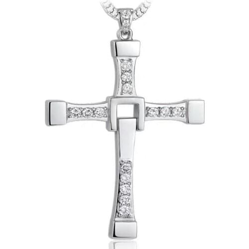 Handcrafted Solid 925 Silver Cross Pendant Necklace Carved Vintage Sterling Silver Cross Pendant Cross Jewelry Pendant Necklace