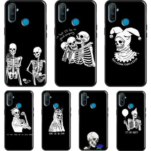 Funny Skeleton Skull Art For OPPO Realme C3 C11 C15 C21 GT Neo 6 7 8 Pro Cover For OnePlus 8T 9R Nord 8 9 Pro Case