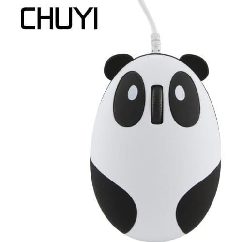 CHUYI Wired Cartoon Panda Shape Mouse Optical Computer Kids Mini USB Mice For PC Laptop Desktop