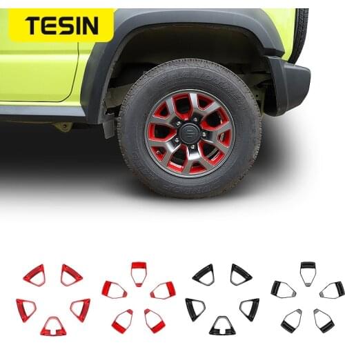 TESIN Car sticker For Suzuki Jimny JB74 2019+ Car Wheel Hub Decoration Cover Stickers For Suzuki Jimny 2019+ Car Styling