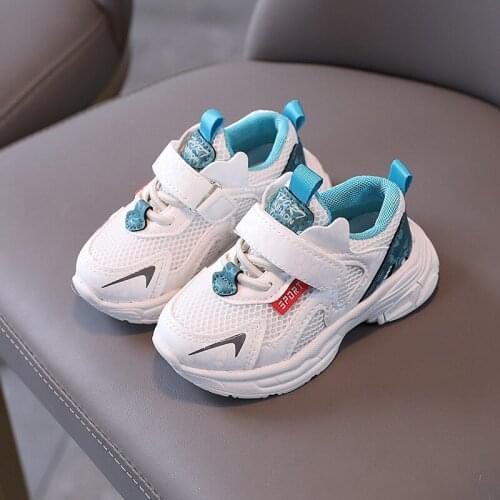 Children Casual Shoes Network Layer Cloth Patchwork Baby Sneakers Soft Bottom Breathable Kids Shoes Fashion Boy Girl Sport Shoes