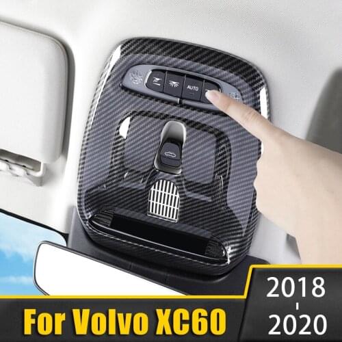 For Volvo XC60 XC90 S90 2018 2019 2020 2021 ABS Carbon Car Interior Front Reading Light Frame Cover Sticker Trim Accessories