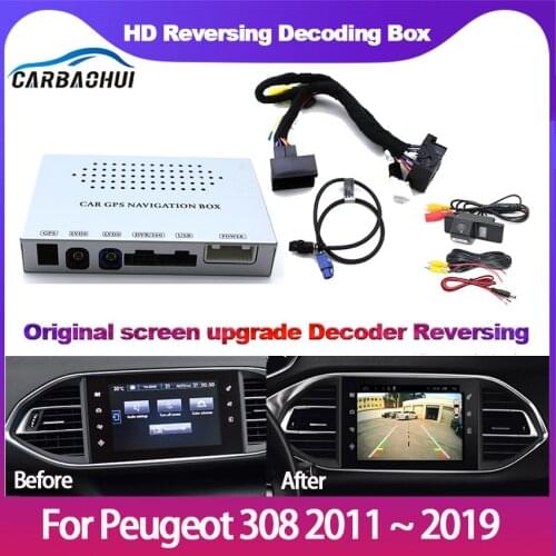 Reversing Front Camera For Peugeot 308 2015~2019 car backup camera Interface Adapter Front Rear Camera Display Improve Decoder