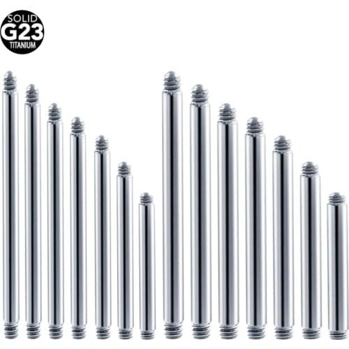 10Pcs & 50Pcs G23 Titanium Tongue Ring Replacement Accessories Industrial Earrings Piercing Bar Straight Barbell Body Jewelry