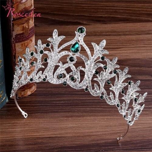 Hot sell Rhinestone Crown and Tiaras Wedding Bride Tiara Queen Rhinestone Bridal Hair Jewelry Head Adornment RE3543