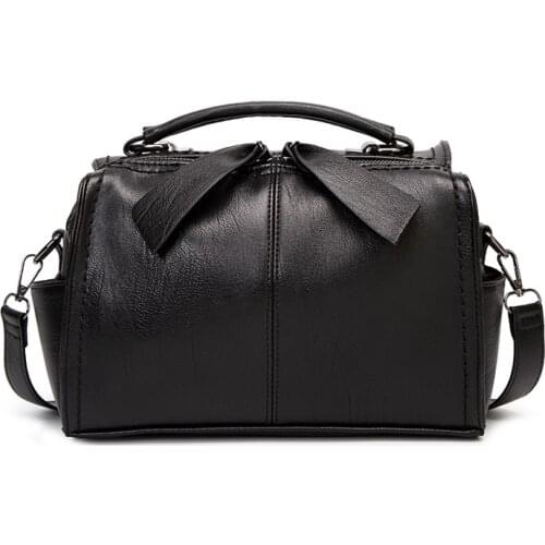 Fashion wash leather ladies shoulder bag butterfly zipper Boston bag