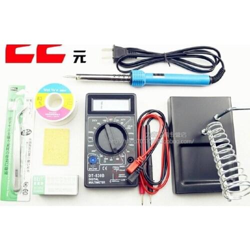 Multimeter with 40 Watts Electric Soldering Iron Solder Tool Kits, 7 parts package multimeter soldering Physics tools