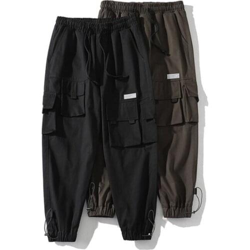 ERIDANUS Mens Pants Spring Autumn New Ins Trend Loose Korean Casual Multi-pocket Decorative Guard Pants Men Streetwear MKX113