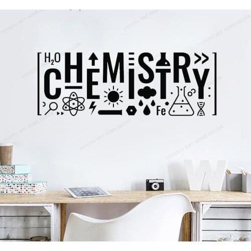 Lettering Chemistry Vinyl Wall Decal For Science Classroom Decor chemistry laboratory Wall Stickers Decoration Art MuralsHJ13